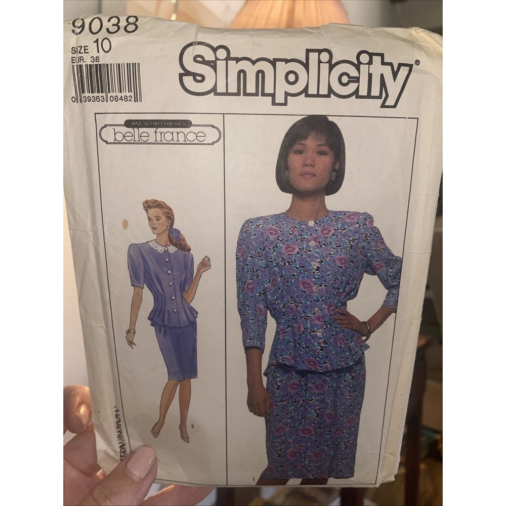 Vintage Simplicity 1989 Dress Sewing Pattern 9038 Size 10 Belle France Cut